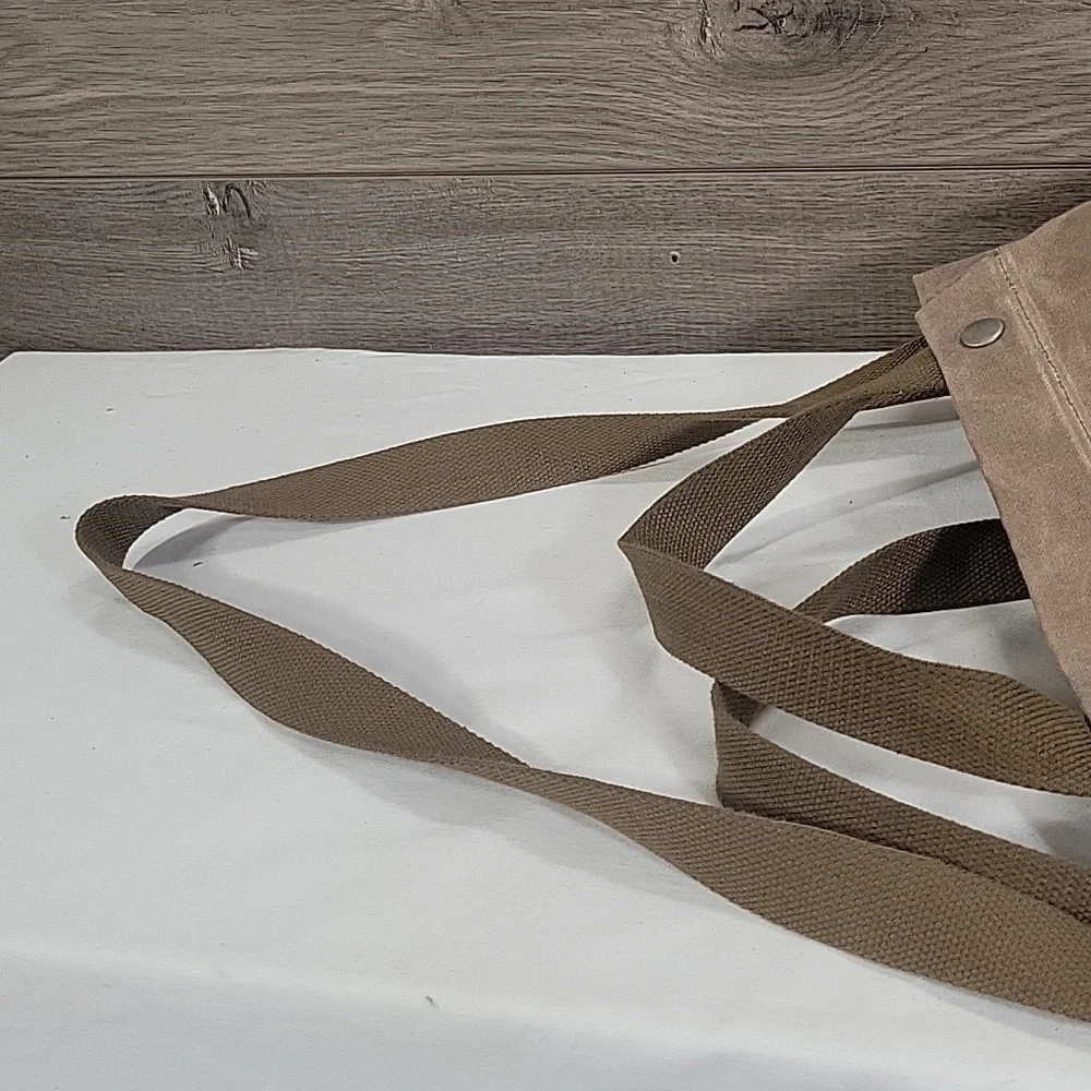 Barebones Waxed Canvas Two-Tone Tote Bag in Brown and Black